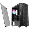 Case ATX GAMEMAX Black Diamond, 1x120mm, ARGB (LED fan, LED strip), Rainbow HUB, TG, USB3.0, Black 