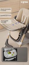 купить Стульчик для кормления U-Grow UG-330-BR Scaun de masă cu înălțime reglabilă в Кишинёве 