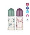 "Baby-Nova" Силиконовая детская бутылочка с широким горлышком, 300 мл, от 0 до 24 месяцев, средний поток, без BPA, с дополнительной соской, 1 шт.