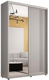 купить Шкаф Mobildor-Lux Compact uși glisante Oglindă + PAL cu ornament grecesc (150x45x220H cm) Grey в Кишинёве 