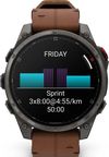 купить Смарт часы Garmin fenix® 8 Pro – 47 mm, AMOLED, Sapphire, Carbon grey DLC titanium with Chestnut leather band в Кишинёве 