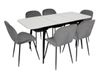 купить Комплект стол и стулья Evelin di Costacurta стол DT-531R B + 6 стульев YTC-064B Blu-14 (Dark grey) в Кишинёве 