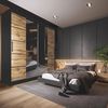 купить Шкаф Belini Premium ME SZP7/0/B/DW/0/KLP Wotan Oak/Black в Кишинёве 