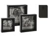 Set rame foto din plastic 3buc 10X10cm,12.5X12.5cm,15X15cm, negru
