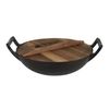 купить Казан Grill Master KZN-32CM WOK 5L din fonta, cu capac din lemn si fund plat в Кишинёве 