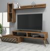cumpără Set mobilă living Trendy Planeta, Nuc, Crem 150x37x37cm în Chișinău 