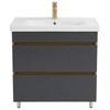 cumpără Dulap pentru lavoar Mashtab 12335 Torino (Sava) cu 2 sertare fara mâner 800x470x850 Stejar-Antracit în Chișinău 