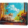 cumpără Tablou pe numere BrushMe MG0011FC 40х50cm (fără cutie) Pisică la fereastră în Chișinău 