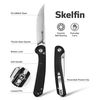 купить Нож походный Sencut S25007-2 Skelfin, G10 negru, Button Lock в Кишинёве 
