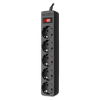 Surge Protector   5 Sockets,  1.8m,  Sven "SF-05E", Black, flame-retardant material 