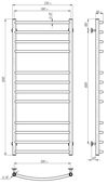 купить Полотенцесушитель Lianat 2169 Klasik-Elit 500x1200 inox в Кишинёве 