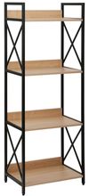 купить Офисный стеллаж Deco Karl 4 nivele (51x30x137.5H) Oak/Black в Кишинёве 