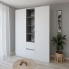 купить Шкаф Smartex (15843) N14 160cm Alb+Grafit в Кишинёве 