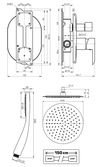 купить Душевая панель Rubineta OLO+ULTRA-2F (GRAPHITE) в Кишинёве 