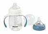 Biberon de invatare Beaba 2 in 1 Blue (4+ luni) 210 ml 