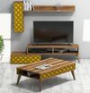 купить Стенка Trendy Planeta Орех, Жёлтый (комплект мебели для гостиной) (GTR001259) в Кишинёве 