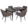 купить Комплект стол и стулья Evelin di Costacurta стол DT-432-3R B + 4 стула YTC-090B Dark grey в Кишинёве 