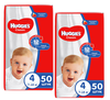 1 Set 2 pachete scutece Huggies Classic Jumbo 4  (7-18 kg), 50 buc