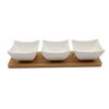 купить Посуда прочая EuroGold 7112901414 Boluri patrate ceramice pe suport din bambus 3buc в Кишинёве 