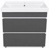 cumpără Dulap pentru lavoar Mashtab 11349 Sanremo cu 2 sertare fara minere 70cm Alb-Antracit în Chișinău 