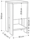 купить Тумбочка Trendy Ema, Stejar safirAlb, 30x55x30cm в Кишинёве 