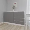 купить Комод Smartex (16111) Т2 160cm Alb+Grafit в Кишинёве 