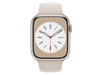 Apple Watch Series 8 GPS, 45mm Starlight Aluminium Case with Starlight Sport Band, MNP23 