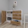 купить Комод Smartex (16090) Т2 120cm Alb+Stejar inchis в Кишинёве 