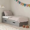 cumpără Pat pentru copii MebelStar 900 LILU 90x200 (cu sertare) Grey (MBS-1350) în Chișinău 