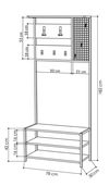 cumpără Mobilă pentru antreu Trendy Nomad Portmanto Antracit, 78x182x30cm (GTR001334) în Chișinău 