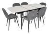 купить Комплект стол и стулья Evelin di Costacurta стол DT-532R B + 6 стульев YTC-064B Blu-14 (Dark grey) в Кишинёве 
