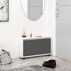 cumpără Raft pentru încălțăminte Mobildor-Lux Leo Slim 60x16x47H cm White/Anthracite în Chișinău 