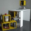 cumpără Masă de birou Trendy Cutie, alb, galben 120x75x65cm în Chișinău 