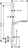 Raindance Select E Set Duș manual 150 3jet cu bară 90 cm