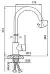 купить Смеситель кухонный Frud R 42052-10 (chiuveta plus) INOX в Кишинёве 