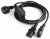 Power Cord PC-220V   2m Euro Plug, Y-cord 1.55m+Y neck 0.45m+0.45m, Cablexpert, PC-186-ML6 