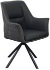 купить Стул Deco Blum C2595V Piele Black + Stofa Boogie 68 Dark Grey в Кишинёве 