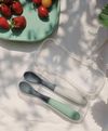 купить Посуда для кормления Beaba B913574 Set 2 lingurite silicon Bicolor Mineral в Кишинёве 