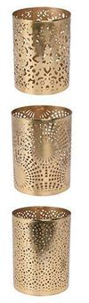 cumpără Lumânare Holland 27438 Gold Подсвечник металлический Цилиндр резной D7.5x10cm în Chișinău 