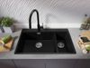 cumpără Chiuvetă bucătărie Primagran Oslo 80 Duo Top Black + accesorii 530x780 MOVKC în Chișinău 