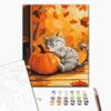 купить Картина по номерам BrushMe RBS54391FC 30x40cm (fără cutie) Pisică cu un dovleac в Кишинёве 