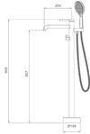 cumpără Baterie pentru cadă Gappo G3006-9 Grafit cada Freestanding în Chișinău 