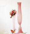 Vaza din sticla roz  - H 80 cm