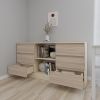 cumpără Comodă Smartex (16149) Т3 140cm Ivory+Stejar Deschis în Chișinău 