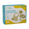 купить Посуда для кормления U-Grow UG-SET2OV Set diversificare 5 piese din silicon: bavetă, bol, farfurie, linguriță și furculiță, Olive в Кишинёве 