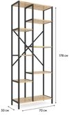 купить Cтеллаж складской Nex Home Raft metalic Loft Cascade 1780x700x300mm, 7 nivele, PAL, Anthracite/Oak Artisan в Кишинёве 