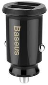 купить Зарядное устройство для автомобиля Baseus CCALL-ML01, Grain mini, 2xUSB-A, 3.1A, Negru в Кишинёве 