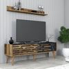 купить Тумба напольная для TV Trendy Valensiya 140, Nuc, Negru, Marmura в Кишинёве 