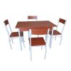 cumpără Set masă de culoarea maro cu 4 scaune din metal și MDF în Chișinău 