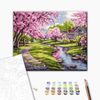 cumpără Tablou pe numere BrushMe RBS54231FC 30x40cm (fără cutie) Sakura lângă casă în Chișinău 